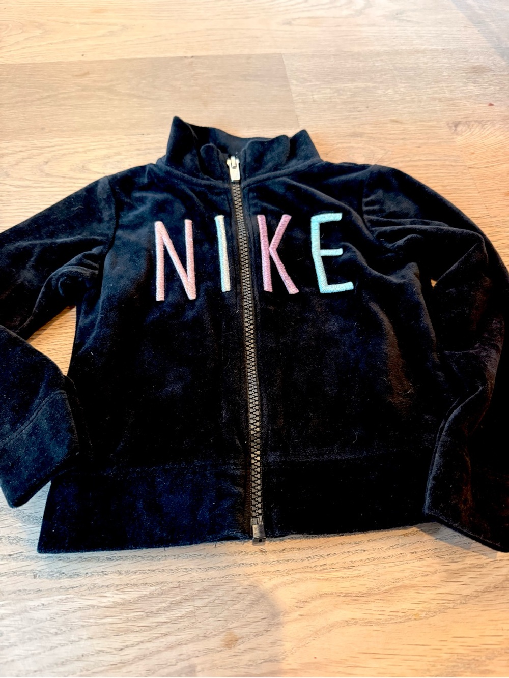Nike Velour Full-Zip Jacket Baby 2T Black & Pink